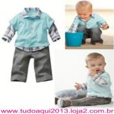 Conjunto Camisa Xadrez Manga Longa